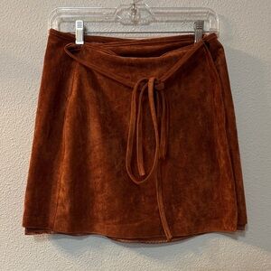 Blank NYC Rust Brown Suede Mini Skirt